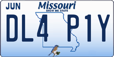 MO license plate DL4P1Y