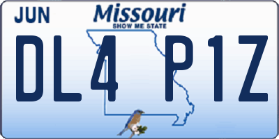 MO license plate DL4P1Z