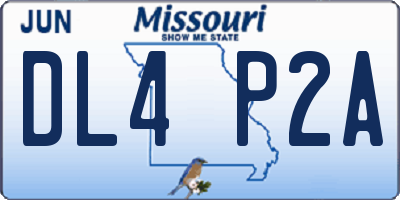 MO license plate DL4P2A