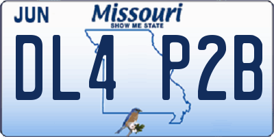 MO license plate DL4P2B