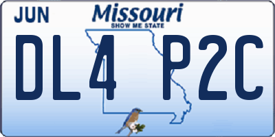 MO license plate DL4P2C