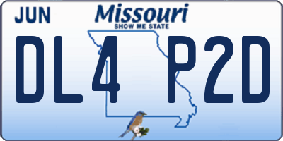 MO license plate DL4P2D