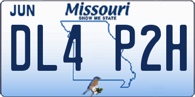 MO license plate DL4P2H