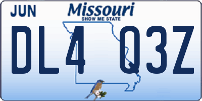 MO license plate DL4Q3Z