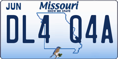 MO license plate DL4Q4A