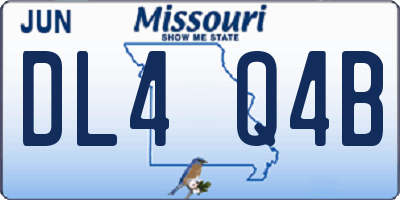 MO license plate DL4Q4B