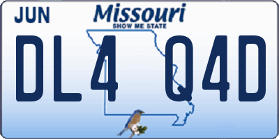 MO license plate DL4Q4D