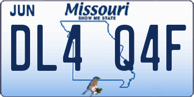 MO license plate DL4Q4F