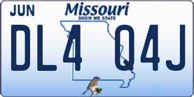 MO license plate DL4Q4J