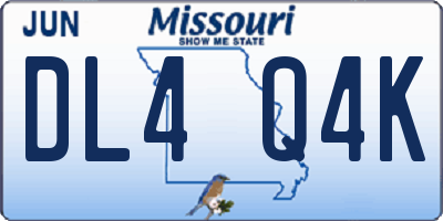 MO license plate DL4Q4K
