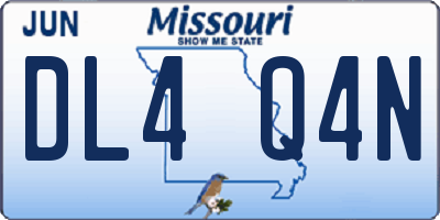 MO license plate DL4Q4N