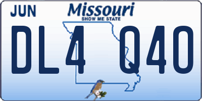 MO license plate DL4Q4O