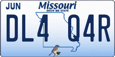 MO license plate DL4Q4R
