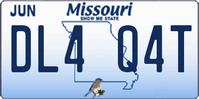 MO license plate DL4Q4T