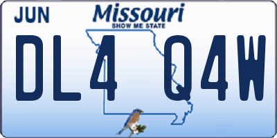 MO license plate DL4Q4W