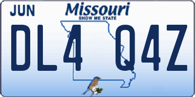 MO license plate DL4Q4Z