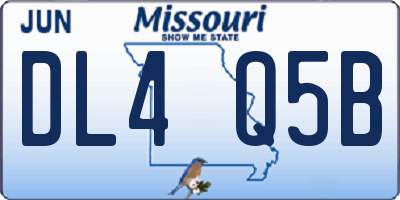 MO license plate DL4Q5B