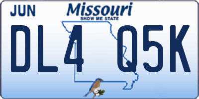 MO license plate DL4Q5K