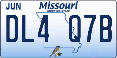MO license plate DL4Q7B