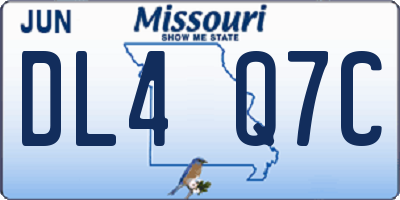 MO license plate DL4Q7C