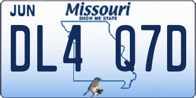 MO license plate DL4Q7D