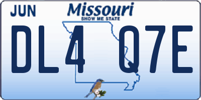 MO license plate DL4Q7E