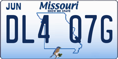 MO license plate DL4Q7G