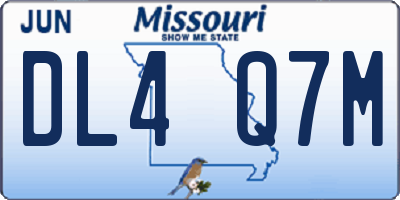 MO license plate DL4Q7M