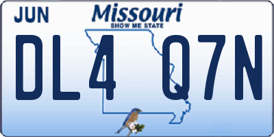 MO license plate DL4Q7N