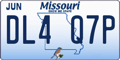 MO license plate DL4Q7P