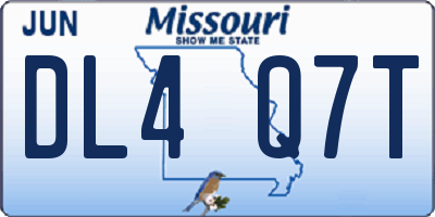 MO license plate DL4Q7T