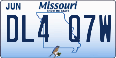 MO license plate DL4Q7W