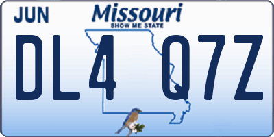 MO license plate DL4Q7Z