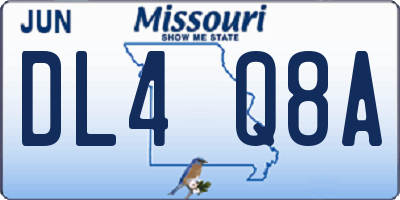 MO license plate DL4Q8A