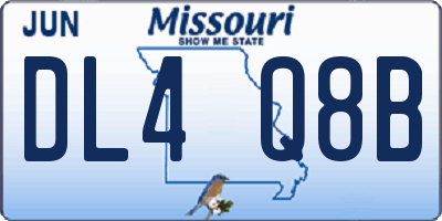 MO license plate DL4Q8B