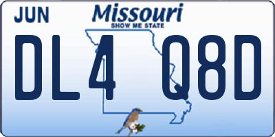 MO license plate DL4Q8D