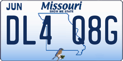 MO license plate DL4Q8G