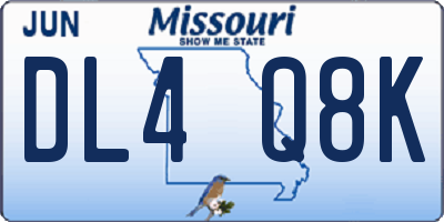 MO license plate DL4Q8K
