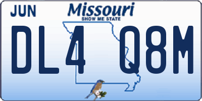 MO license plate DL4Q8M