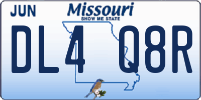 MO license plate DL4Q8R