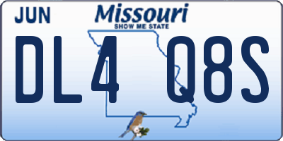 MO license plate DL4Q8S