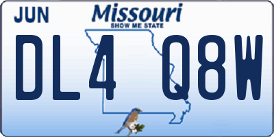 MO license plate DL4Q8W