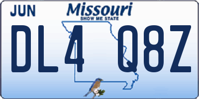 MO license plate DL4Q8Z