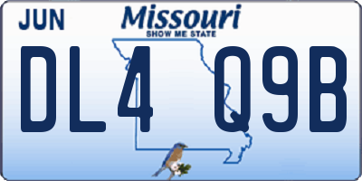 MO license plate DL4Q9B