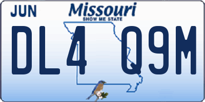 MO license plate DL4Q9M