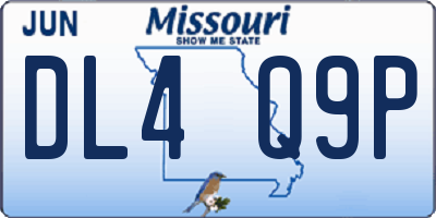 MO license plate DL4Q9P