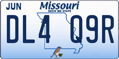 MO license plate DL4Q9R