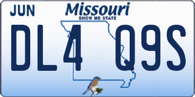 MO license plate DL4Q9S
