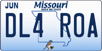 MO license plate DL4R0A