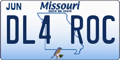 MO license plate DL4R0C